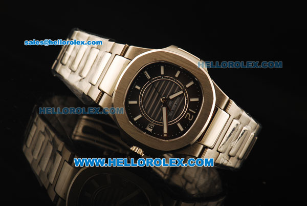 Patek Philippe Nautilus Swiss Quartz Movement Full Steel with White Markers - Click Image to Close